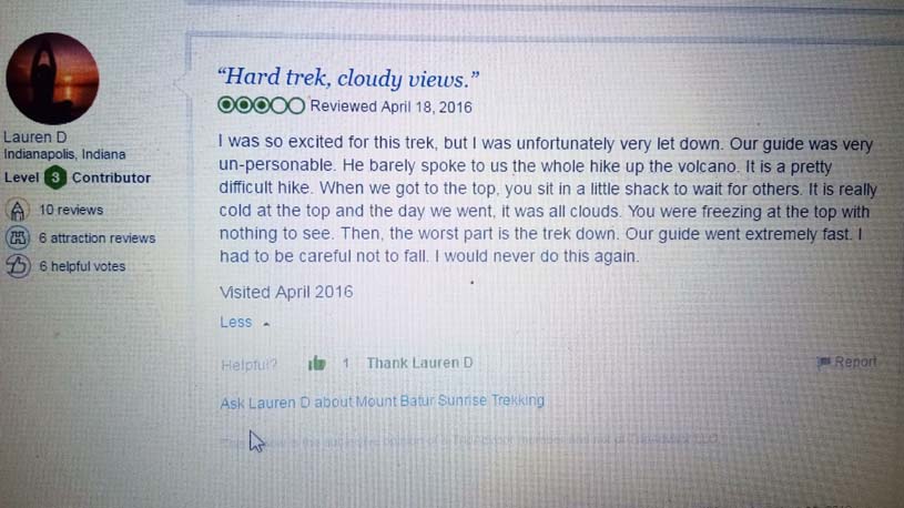 mount batur trekking tripadvisor review